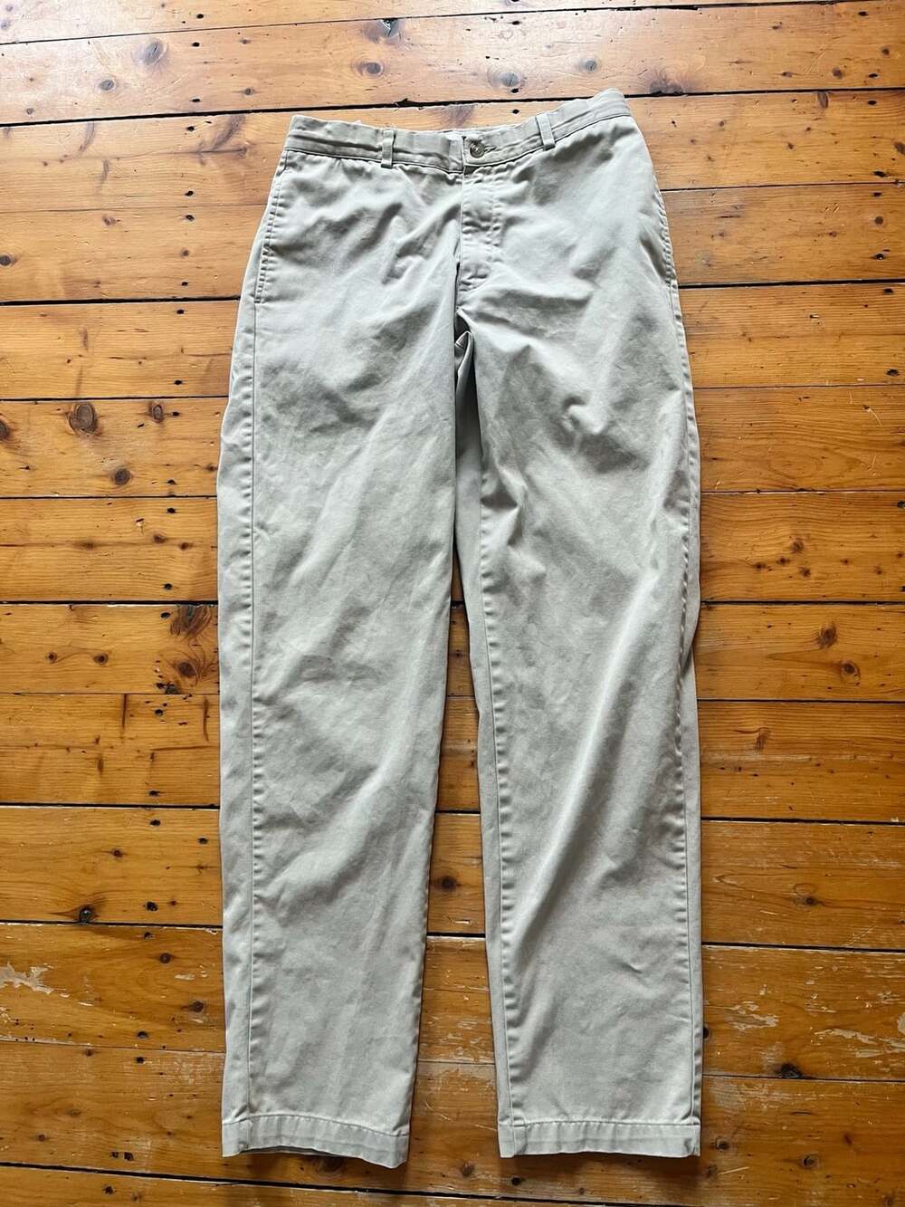 L.L. Bean Double L Classic Fit Khaki Chinos Mens Size 33x34 100% Cotton